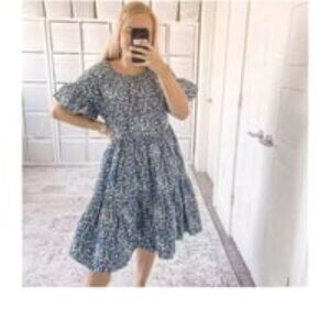 Floral Tiered Ruffle Midi Dress